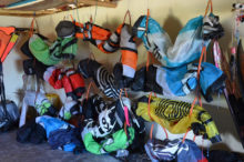 Kitesurf equipment at the Hotel de la Plage Ifaty