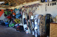 Kitsurf equipment at the Hotel de la Plage Ifaty