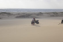 Quad biking on the white sand dunes